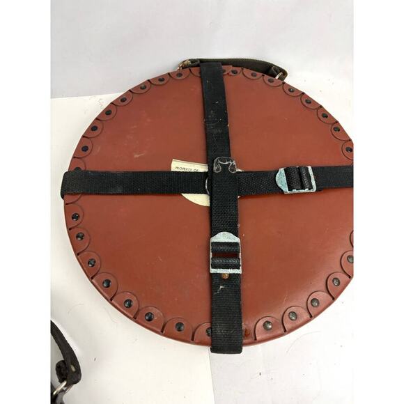 VTG Lot of 4 Round Film Reel Shipping Box with Canvas Straps USA Empty - Picture 2 of 16